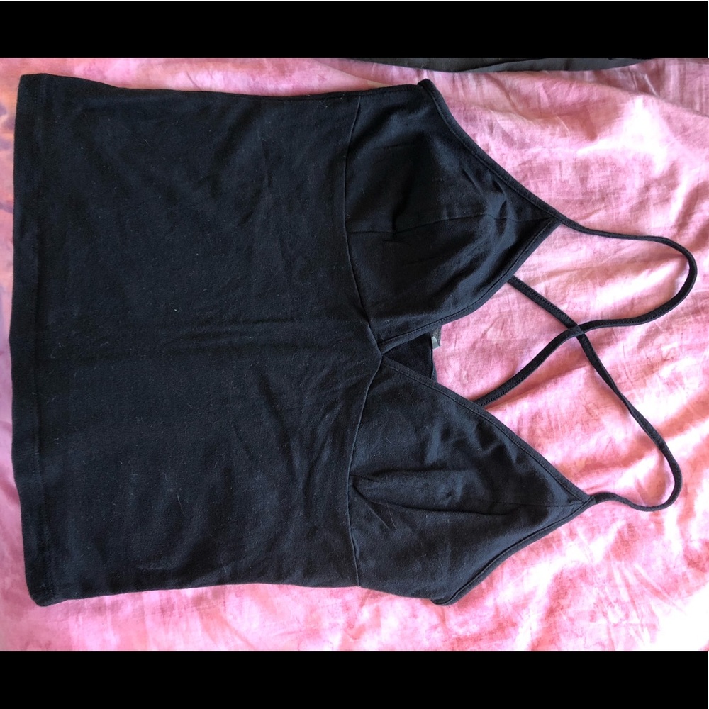 Black strappy tank
